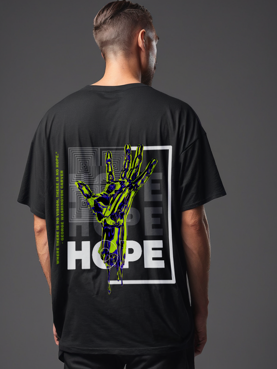 Hope oversize T-shirt, black back side