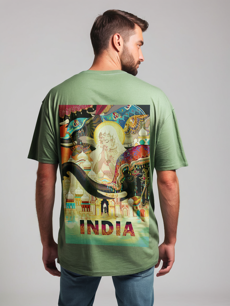 India oversize T-shirt, back print