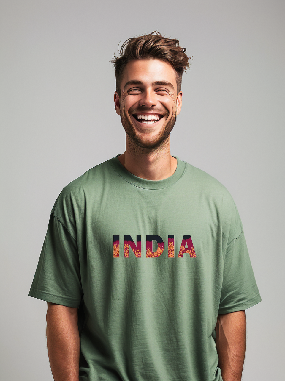 India oversize T-shirt, front side